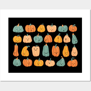 Cute illustrated pumpkins Posters and Art